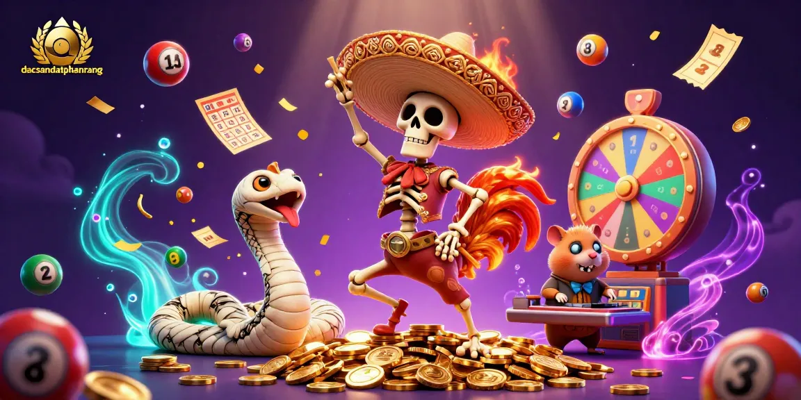 dacsandatphanrang features dynamic gambling action with colorful elements and vibrant characters.
