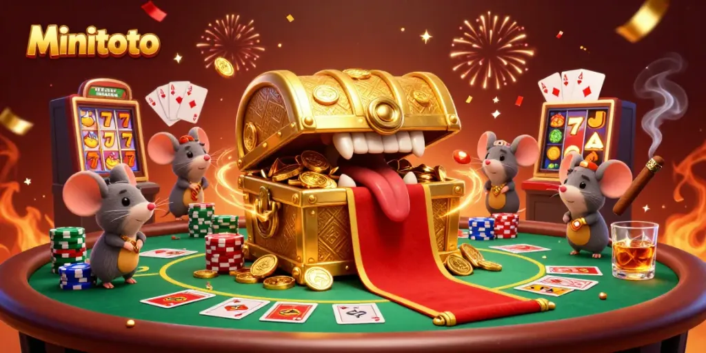 Minitoto menghadirkan suasana jackpot dengan mesin slot berkilau dan harta karun yang menggoda.