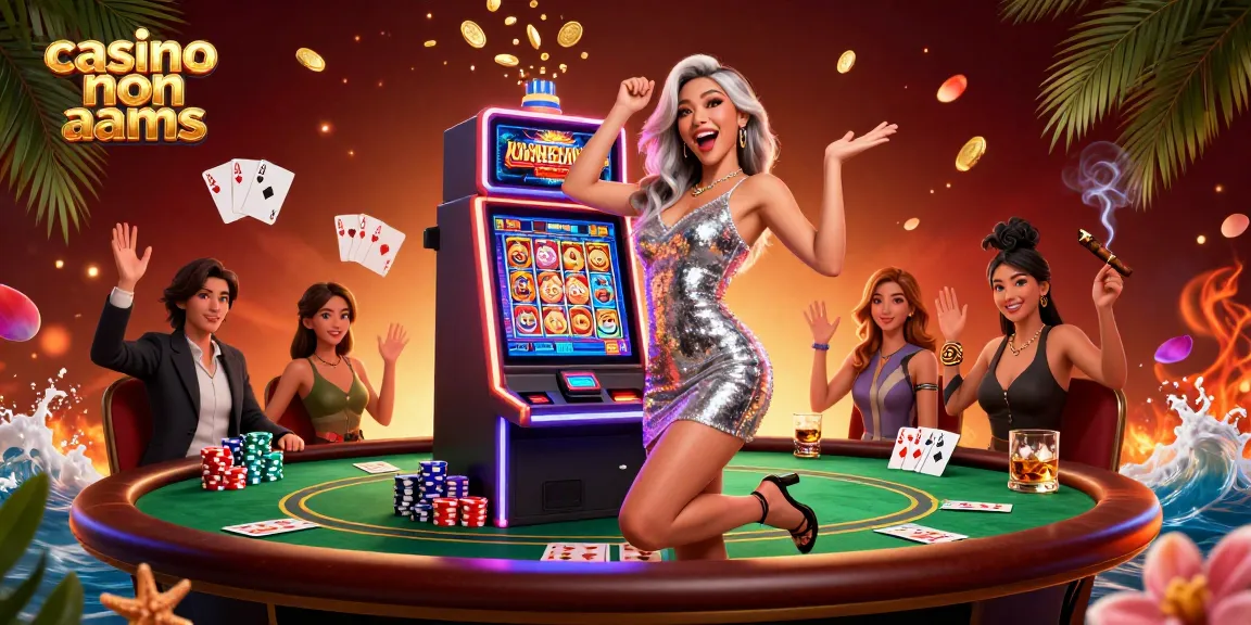 Scopri l'emozionante esperienza del casino non aams con una vivace scena di slot che celebra un jackpot.