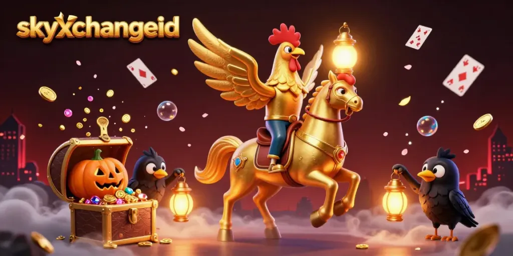 Experience the excitement of skyxchangeid with casino-themed characters and vibrant gaming elements.