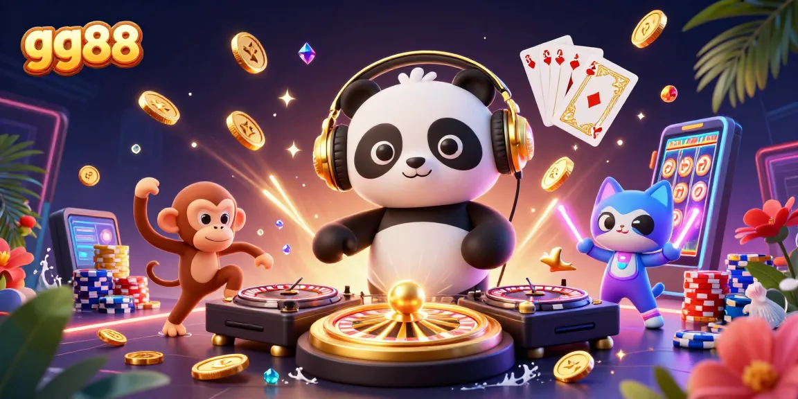 Experience the excitement of gg88 with dynamic games and vibrant characters in this 3D casino scene.