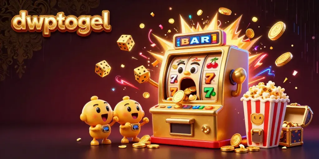 dwptogel menghadirkan suasana kasino yang ceria dengan mesin slot dengan jackpot dan simbol keberuntungan yang memukau.