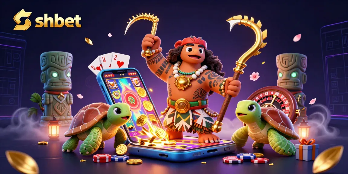 Engage in thrilling shbet gameplay with vibrant characters and casino elements in a cinematic illustration.