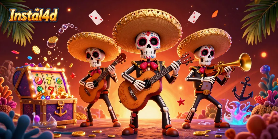 Engage with Instal4d's immersive slots experience amidst festive Dia de los Muertos characters.