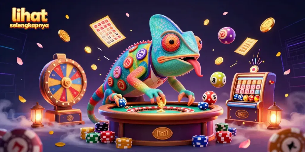 Menyaksikan peluang menang di PLAYING168 dengan gambar chameleon warna warni dan permainan interaktif lainnya, lihat selengkapnya.