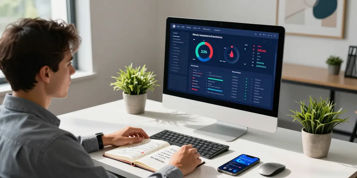 Business professional analyzing a data dashboard about the List of newly registered domains, with foundation backlinks strategies visible in a modern office.