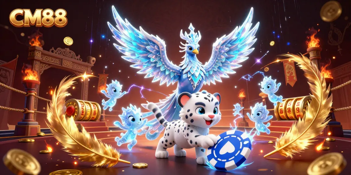 Experience exciting slot gameplay at CM88 with unique characters and stunning graphics in a vibrant casino environment.