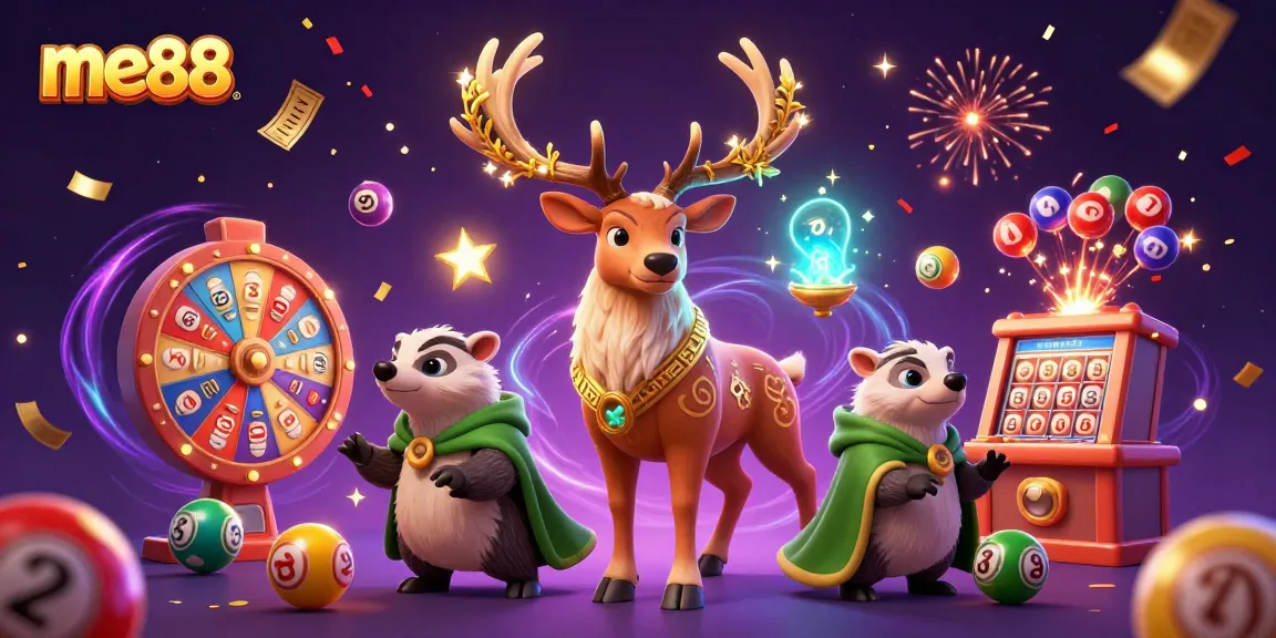 Experience the thrill of me88 with a magical illustration of gaming excitement and vibrant characters.