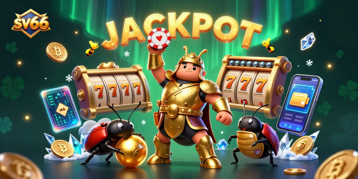 Join sv66 for thrilling online slots action as our hero celebrates a jackpot victory!