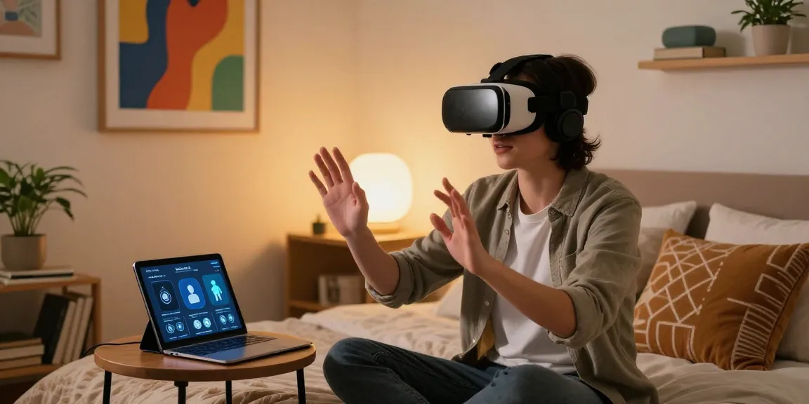 Engaging with the nsfw ai companion in a cozy bedroom with modern decor and soft lighting.