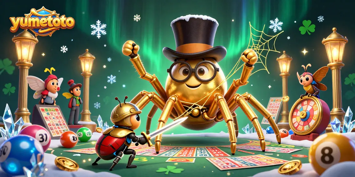 Engage with yumetoto's exciting lottery scene where a golden tarantula weaves luck and anticipation.