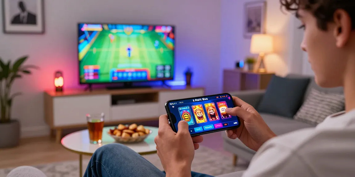 Exciting app download scene featuring a player engaged with the 3 Patti Blue gaming app, showcasing dynamic gameplay and a vibrant gaming environment.