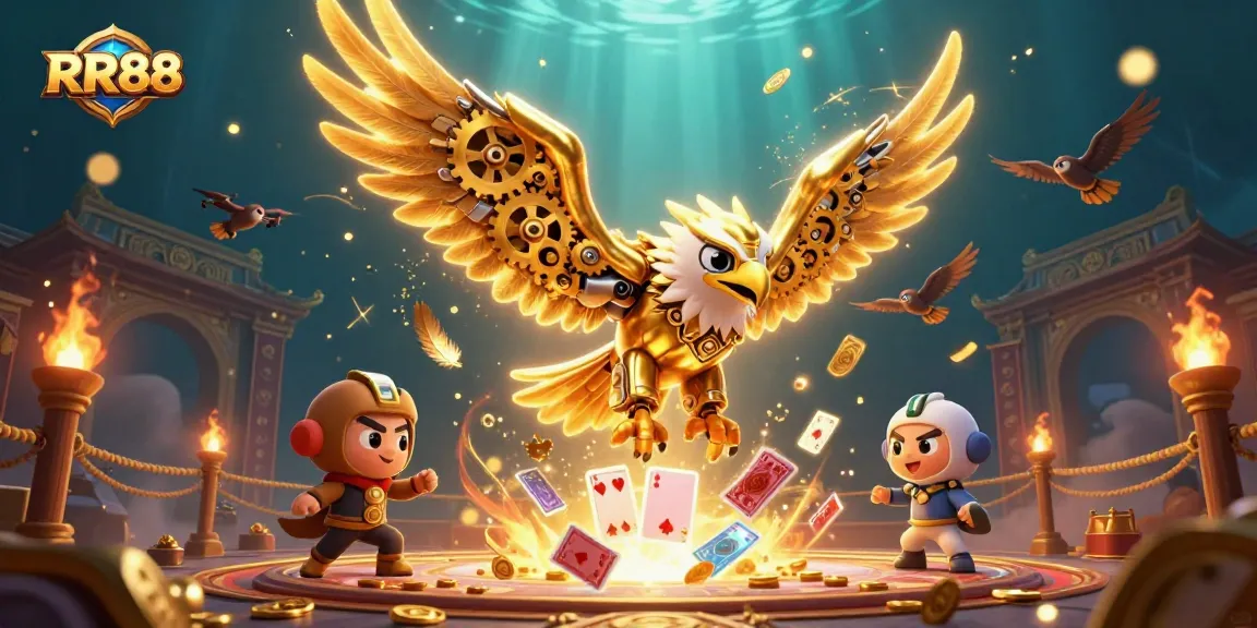 Experience thrilling gaming action with RR88's vibrant 3D casino illustration, showcasing dynamic characters and immersive elements.