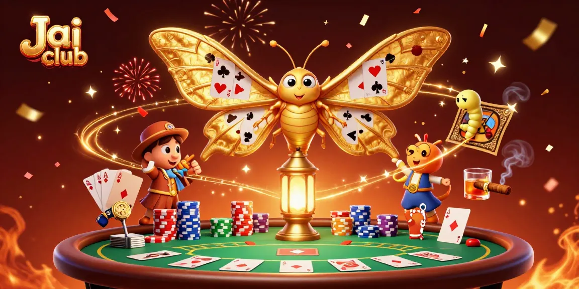 Engage with Jai club's vibrant gaming scene featuring stunning casino elements and characters.