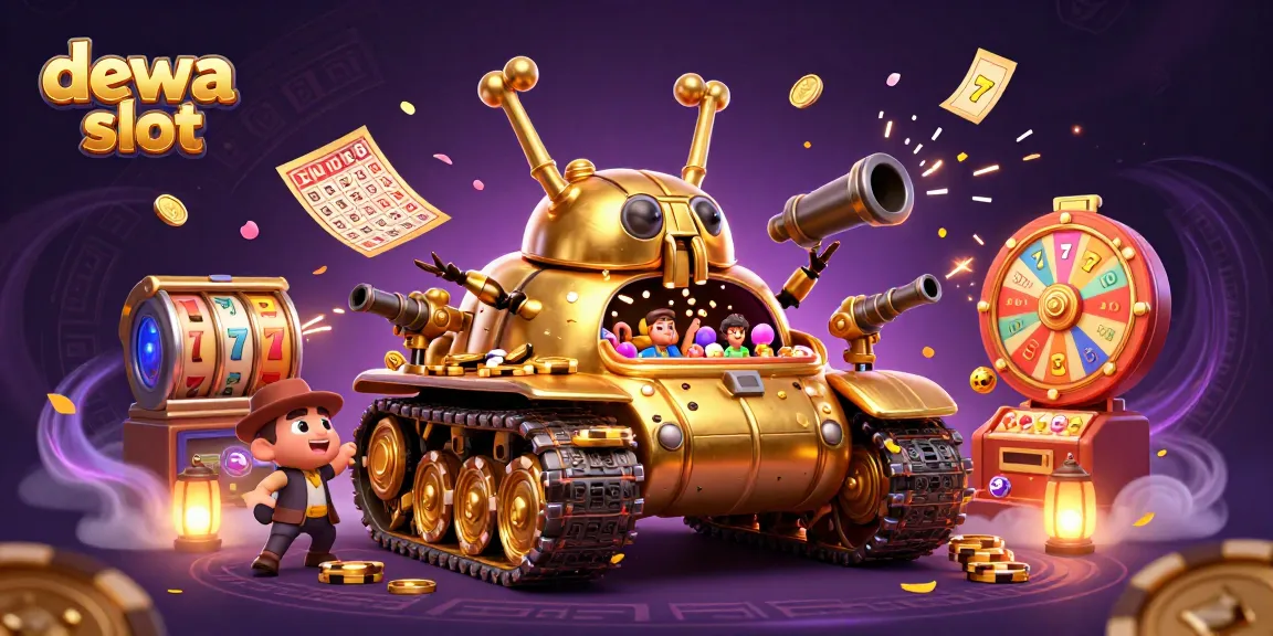 Mainkan dewa slot di dalam kasino mini yang menyenangkan dengan efek uang dan confetti.