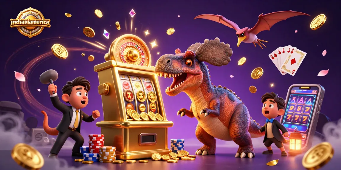 Winning at indianiamerica casino with a pachycephalosaurus hitting a slot machine jackpot