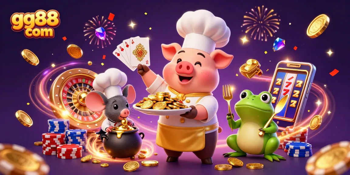 Experience thrilling gameplay at gg88 com with gold coins and vibrant casino elements filling the scene.